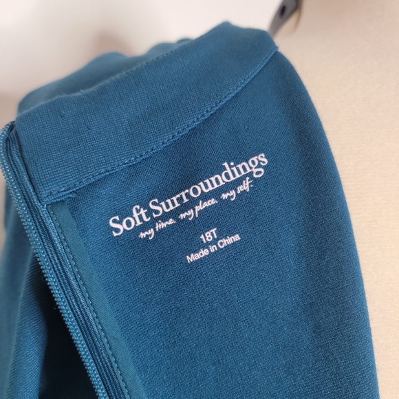 Soft Surroundings Scarletta Deep Teal Maxi Dress Modest Ponte Knit Sz.18 Tall - Picture 4 of 4